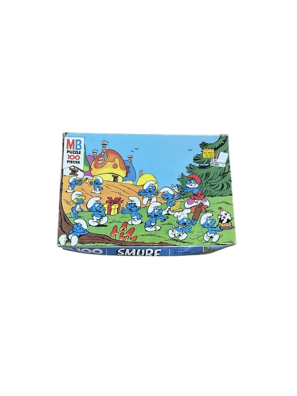 MB Puzzle 100 Pieces Smurf Boxed Jigsaw 16 X 11 In 40.6 X 28.0 Cm Loose Pieces